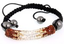 Shamballa Bracelet tube, smoked topaz - x1