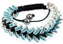 Shamballa Bracelet with rhinestone, aquamarine - x1