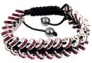 Shamballa Bracelet with rhinestone, fuchsia - x1