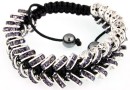 Shamballa Bracelet with rhinestone, amethyst - x1