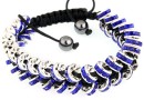 Shamballa Bracelet with rhinestone, cobalt blue - x1