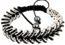 Shamballa Bracelet with rhinestone, jet - x1