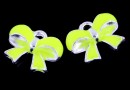 Charm metalic emailat, fundita, galben neon, 12mm - x5