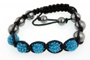 Beads Shamballa Bracelet with 5 blue zircon-x1