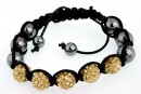 5 beads Shamballa bracelet light topaz light x1