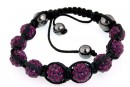 Shamballa bracelet with 9 beads purple - x1