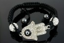 Shamballa Bracelet with Fatima's hand link, crystal - x1