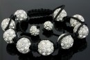 Bratara cu 9 margele shamballa metal, crystal - x1