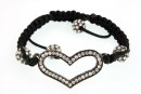 Shamballa bracelet with heart links, 36x20mm - x1