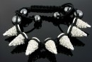 Shamballa Bracelet with 7 metal targets, crystal - x1