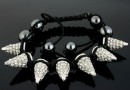 Shamballa Bracelet with 7 metal targets, crystal - x1