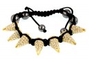 Shamballa Bracelet with 7 metal targets, crystal - x1