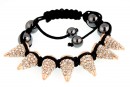 Shamballa Bracelet with 7 metal targets, crystal - x1