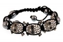 Bratara shamballa cu 3 cranii din metal, - x1