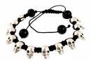 Bratara shamballa cu 12 cranii din metal, - x1