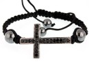 Bratara shamballa cu link cruce, 37x25mm - x1