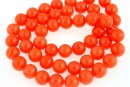 Jade, round, orange, 8mm