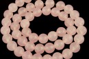 Jade, round, pink clear, 8mm