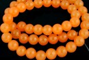 Jade, round, orange, 8mm