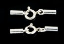 Clasp set for necklaces or bracelets, 925 silver, 2mm - x1