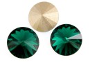 Swarovski, rivoli, emerald, 12mm - x2