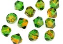 Swarovski, margele bicone, fern green - topaz, 4mm - x20