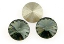 Swarovski, rivoli, black diamond, 8mm - x2