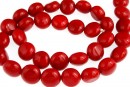 Perle tip Mallorca, disc, rosu intens, 12x8.5mm