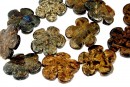 Margele bronzit natural, floare, 30mm