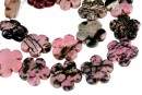 Margele rodonit natural, floare, 15.5mm