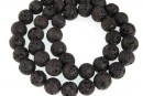 Black lava, round, 10mm