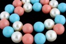 Perle tip Mallorca, rotund, multicolor, 10mm