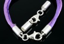 Clasp set for necklaces or bracelets, 925 silver, 4mm - x1 set