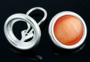 Tortite cercei clips, argint 925, pentru cabochon 12mm - x1per