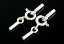 Clasp set for necklaces or bracelets, 925 silver, 0.9mm - x1