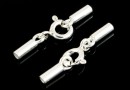 Clasp set for necklaces or bracelets, 925 silver, 1.5mm - x1