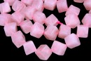 Pink quartz, cube, 12x8mm