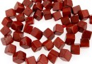 Red jasper, cube, 8x6mm