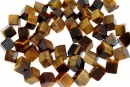 Tiger eye, cube, 8x6mm