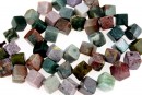 Indian agate, cube, 8x6mm