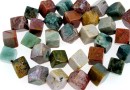 Indian agate, cube, 12x8mm