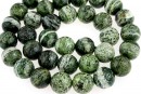 Silver serpentinite, round, 10mm