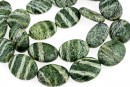 Silver serpentinite, flat oval, 20x16mm