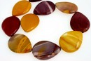 Mookaite, flat drop, 40x30mm
