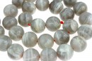 Margele piatra lunii gri argintiu, natural, rotund, 12mm