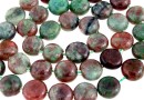 Margele granat verde natural, disc, 9.5mm