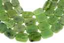 Nephrite jade, flat rectangle, 16x12mm