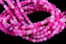 Frosted agate, pink, round, 4mm