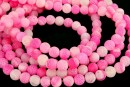 Frosted agate, pink, round, 6mm