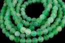 Margele agate frosted, round, verde, 6mm